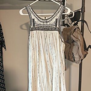 Source Unknown Black and Cream Patterned Mini Dress